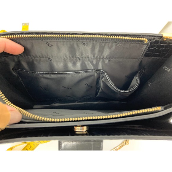 Dune London Black Sling Bag Croc Crocodile Embossed Print - Picture 8 of 12